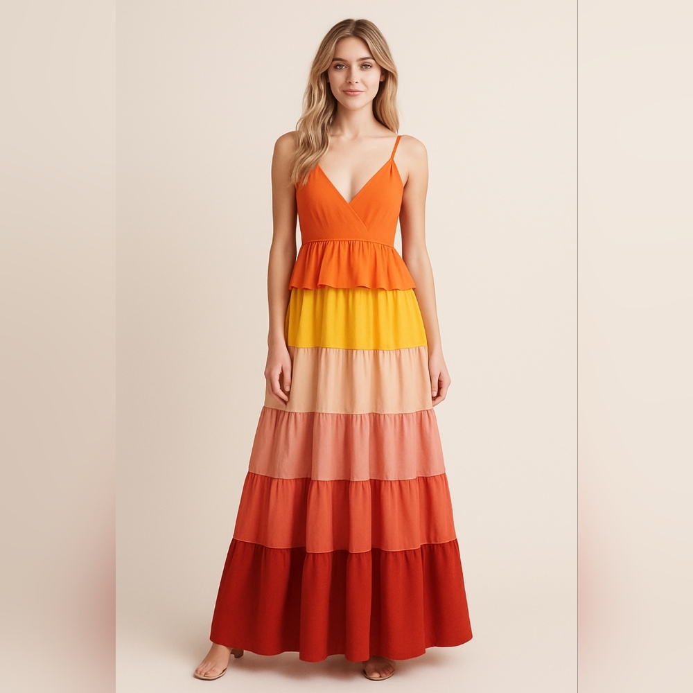 Final Price PRIVY MULTICOLOR MAXI DRESS SIZE S